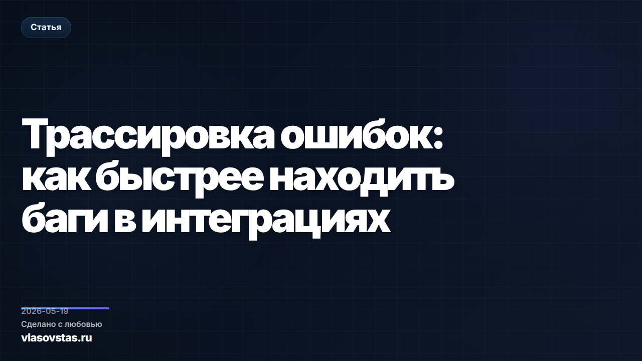 Трассировка ошибок: как быстрее находить баги в интеграциях