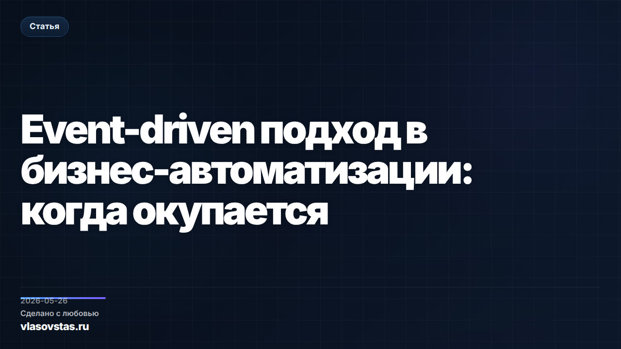 Event-driven подход в бизнес-автоматизации: когда окупается