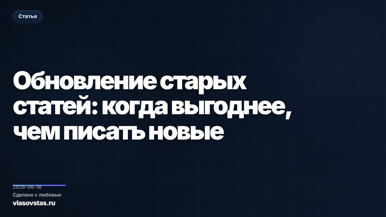 Обновление старых статей: когда выгоднее, чем писать новые