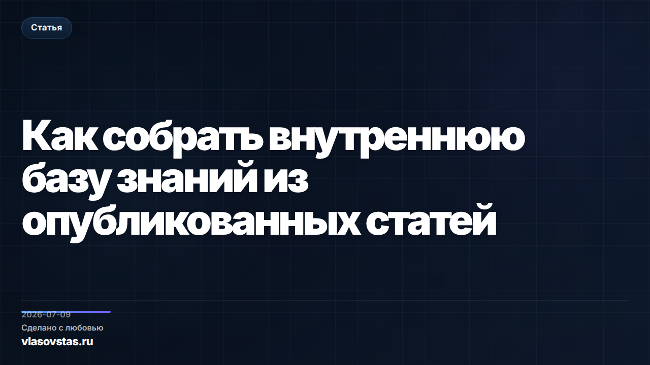Как собрать внутреннюю базу знаний из опубликованных статей